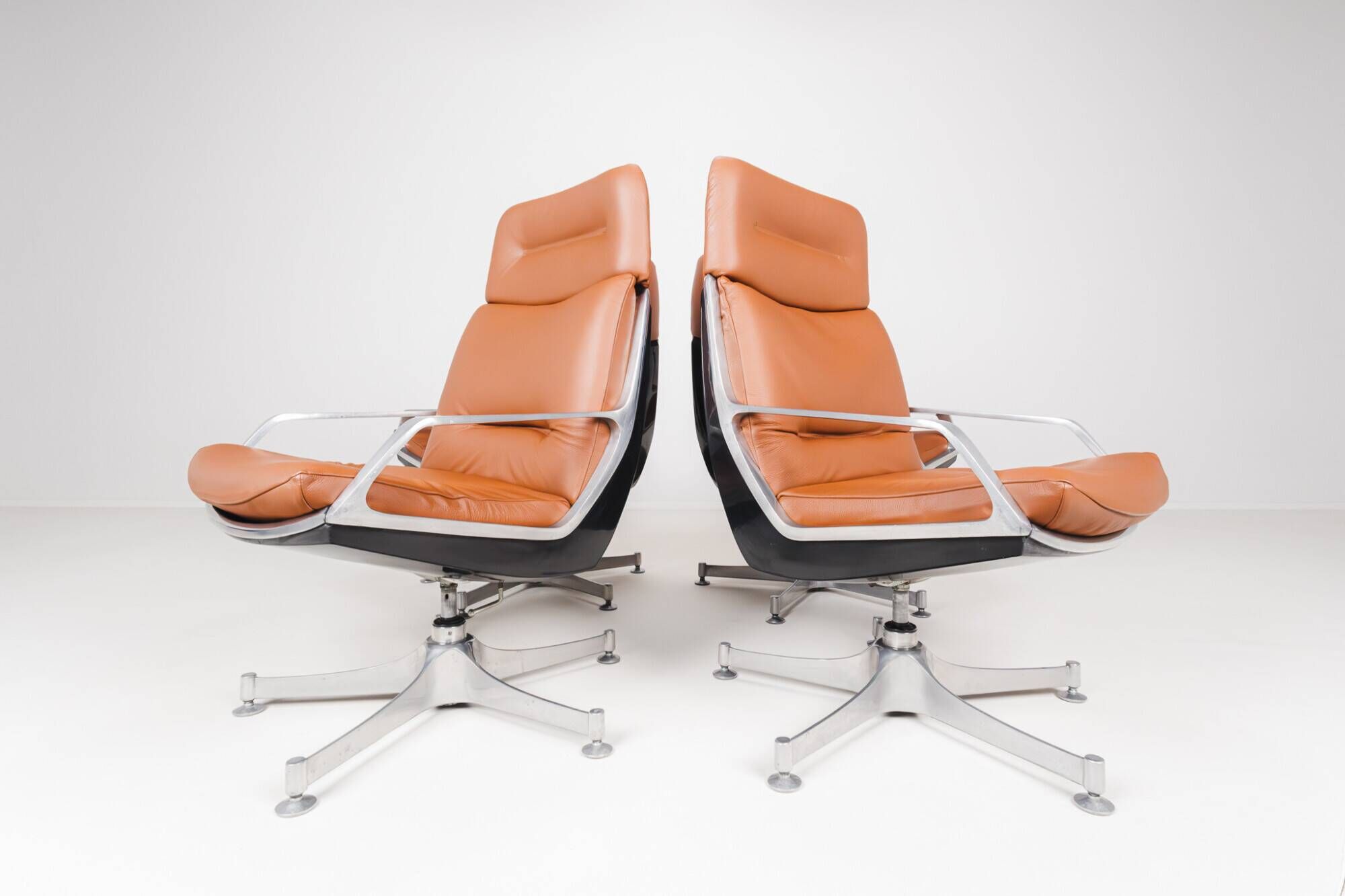4 High Commander Office Chairs by Jorge Zalszupin - Brazil - 1980s