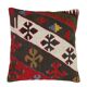 Paire de coussins géométriques en kilim turc plat