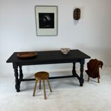 Matte black farmhouse table