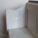 Art Deco bedside table top red marble