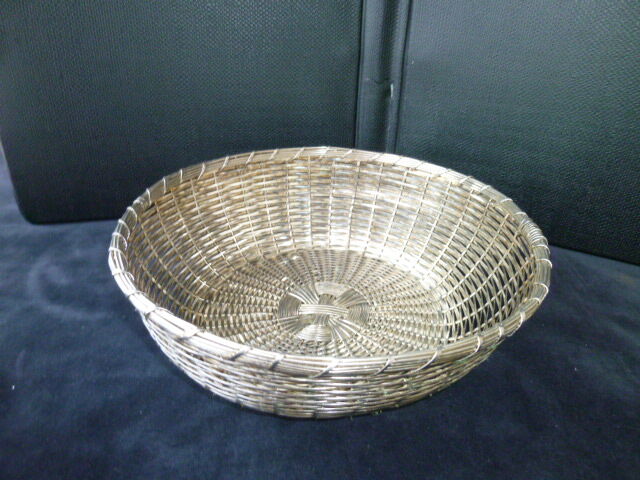 Breadbasket, banette in braided silver metal threads 23 cm