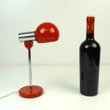 Très rare space age mid century vintage red & chrome lampe de bureau par kaiser germany