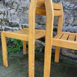 Suite of 8 solid beech chairs