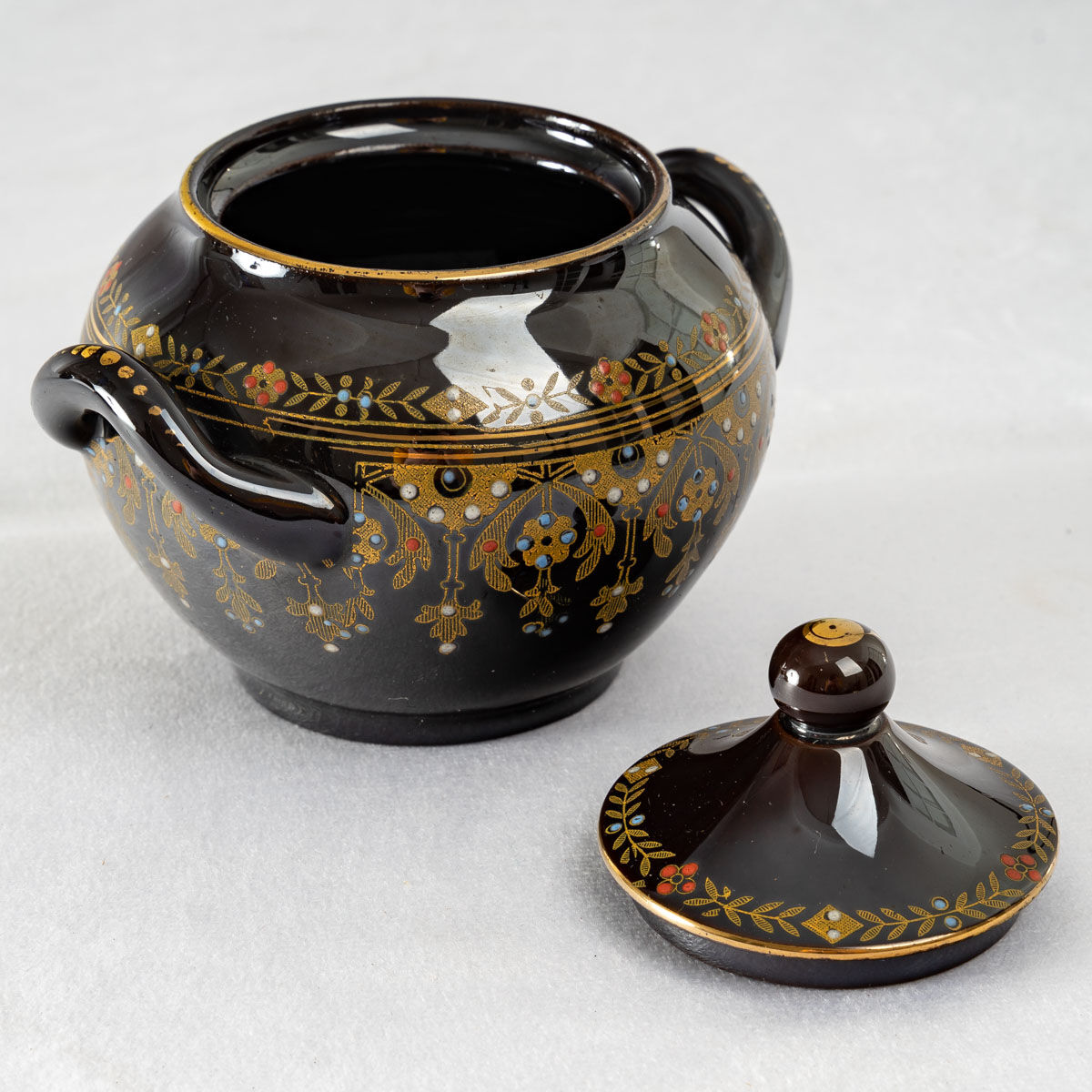 Tea Service - Sarreguemines - Rockingham Model - XIXth Century