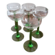 Set of 5 stemmed white wine glasses from Alsace