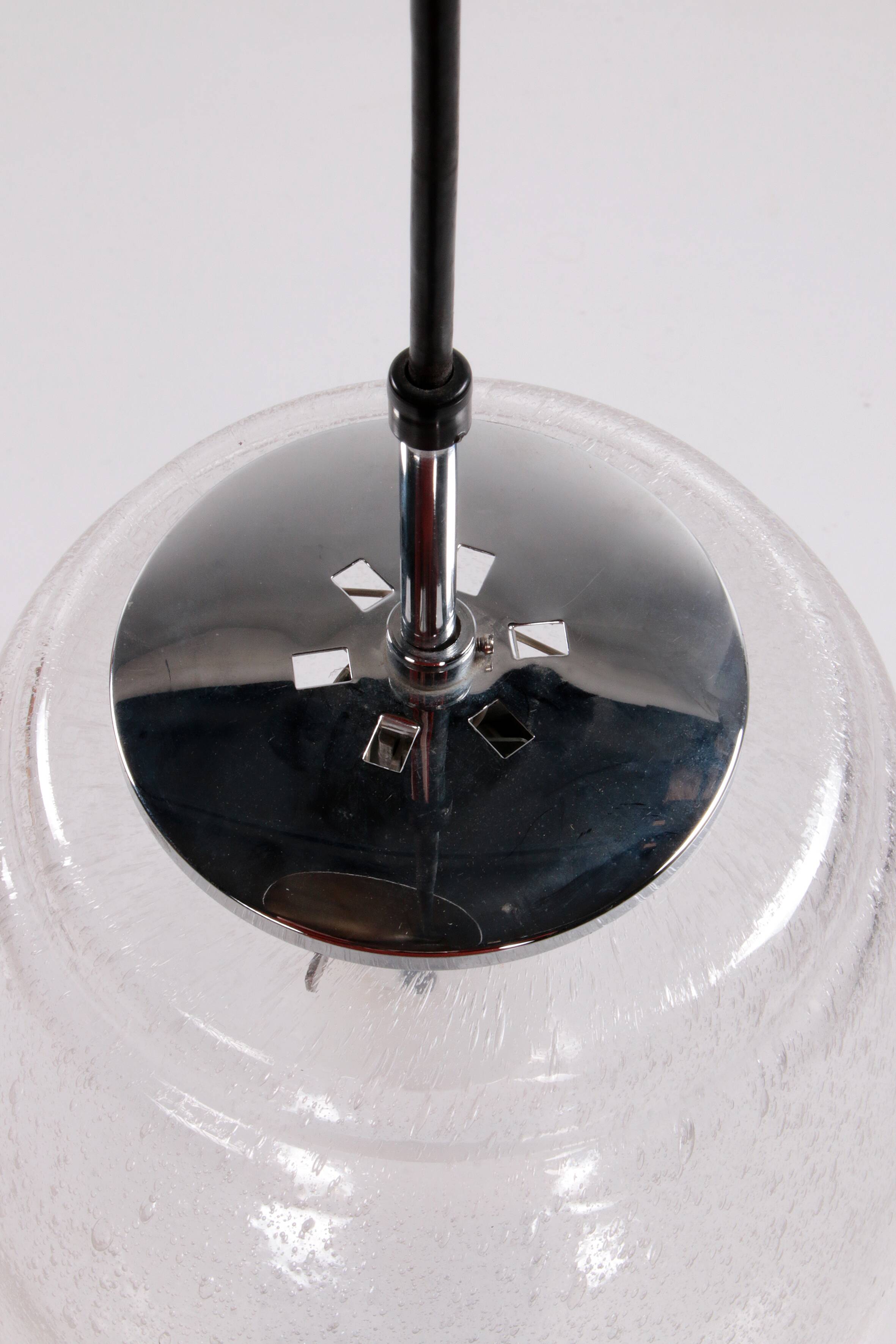 Set Hanging lamps by Glashutte Limburg Model Drop, 1970 Germany.