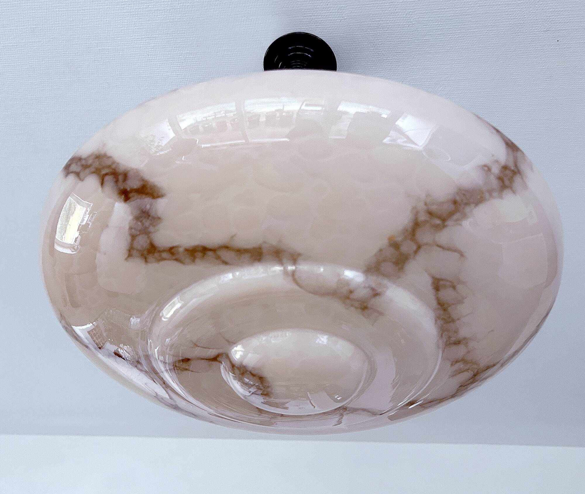 Art Deco Pink Glass Bakelite Pendant Light