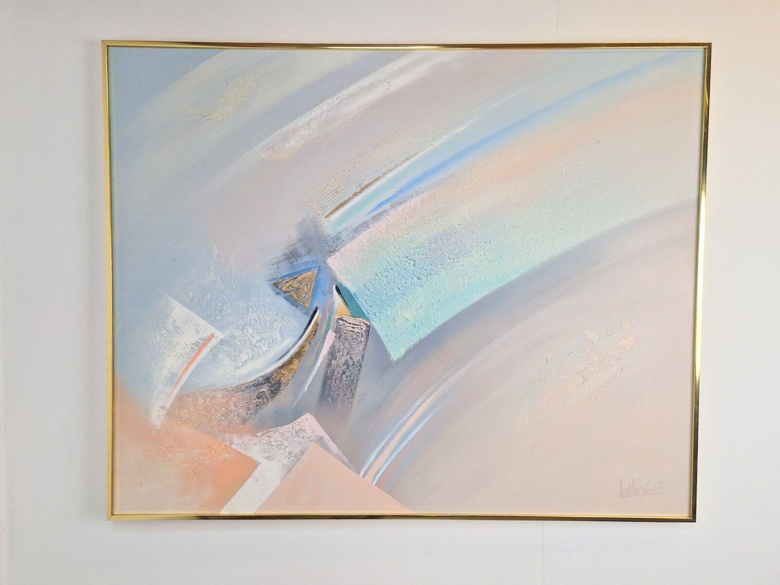 Lee Reynolds, Abstract Composition, 1980s, Acrylic Painting on Canvas, Framed