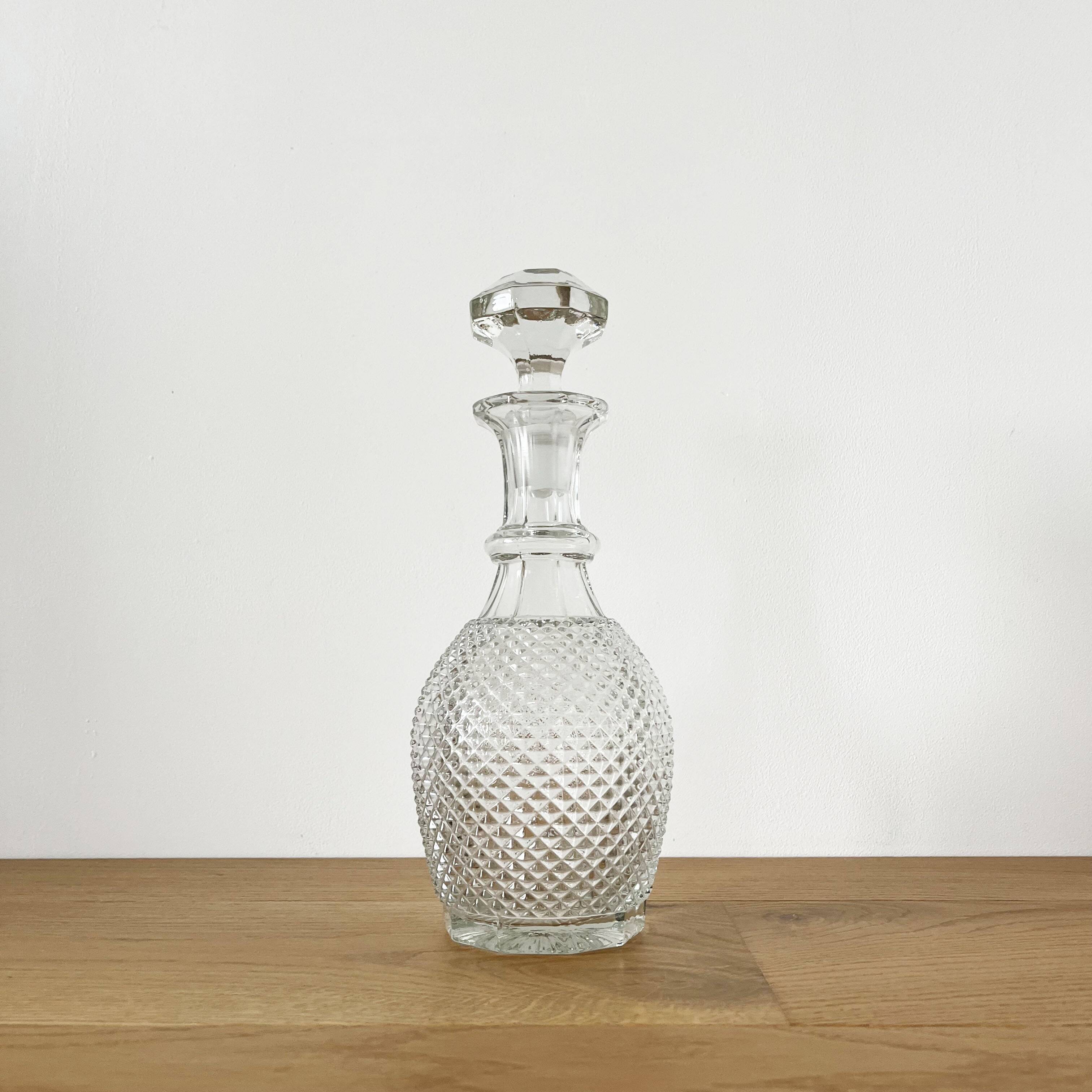 Diamond tip glass carafe 1960