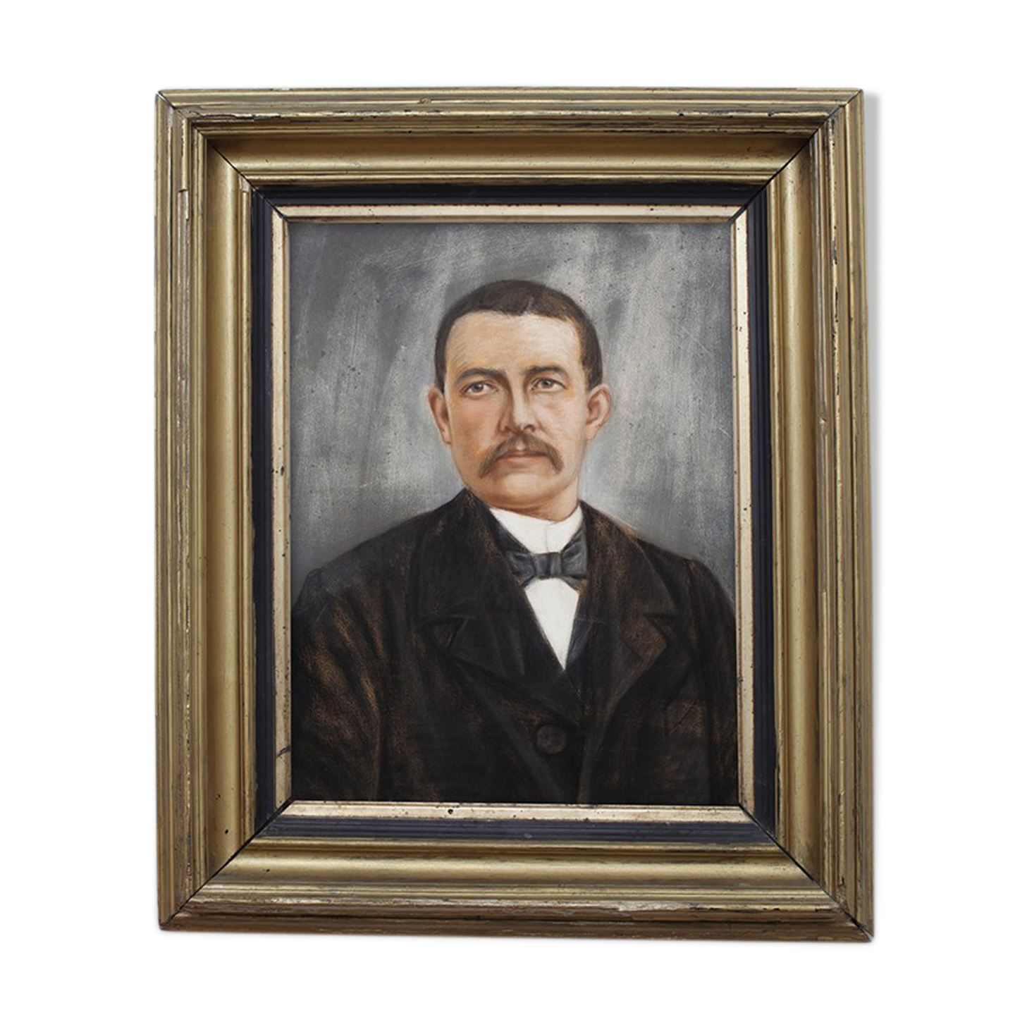 Portrait men 1930 in gold frame
