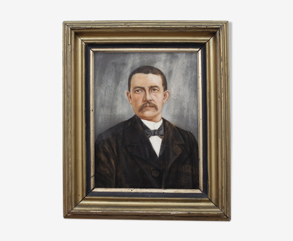 Portrait homme 1930 dans cadre or