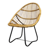 ULUV rattan armchair by Alan Fuchs, Czechoslovakia, 1960s