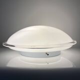 Vintage opal glass ceiling light Saturne Leucos 1970 Italy Diameter 39