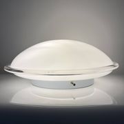 Vintage opal glass ceiling light Saturne Leucos 1970 Italy Diameter 39