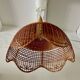 Suspension fleur osier vintage