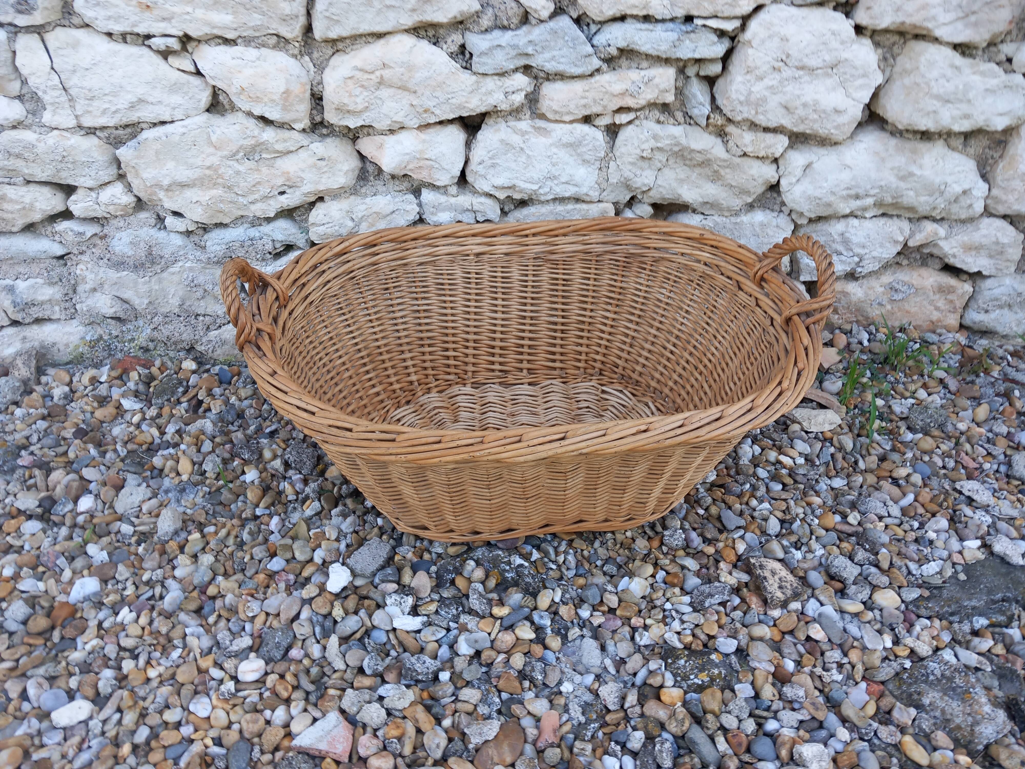 Handmade wicker laundry basket