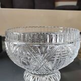 Molded crystal candy cup/dish/boho chic. art deco. starry/cross/leafy patterns, petals