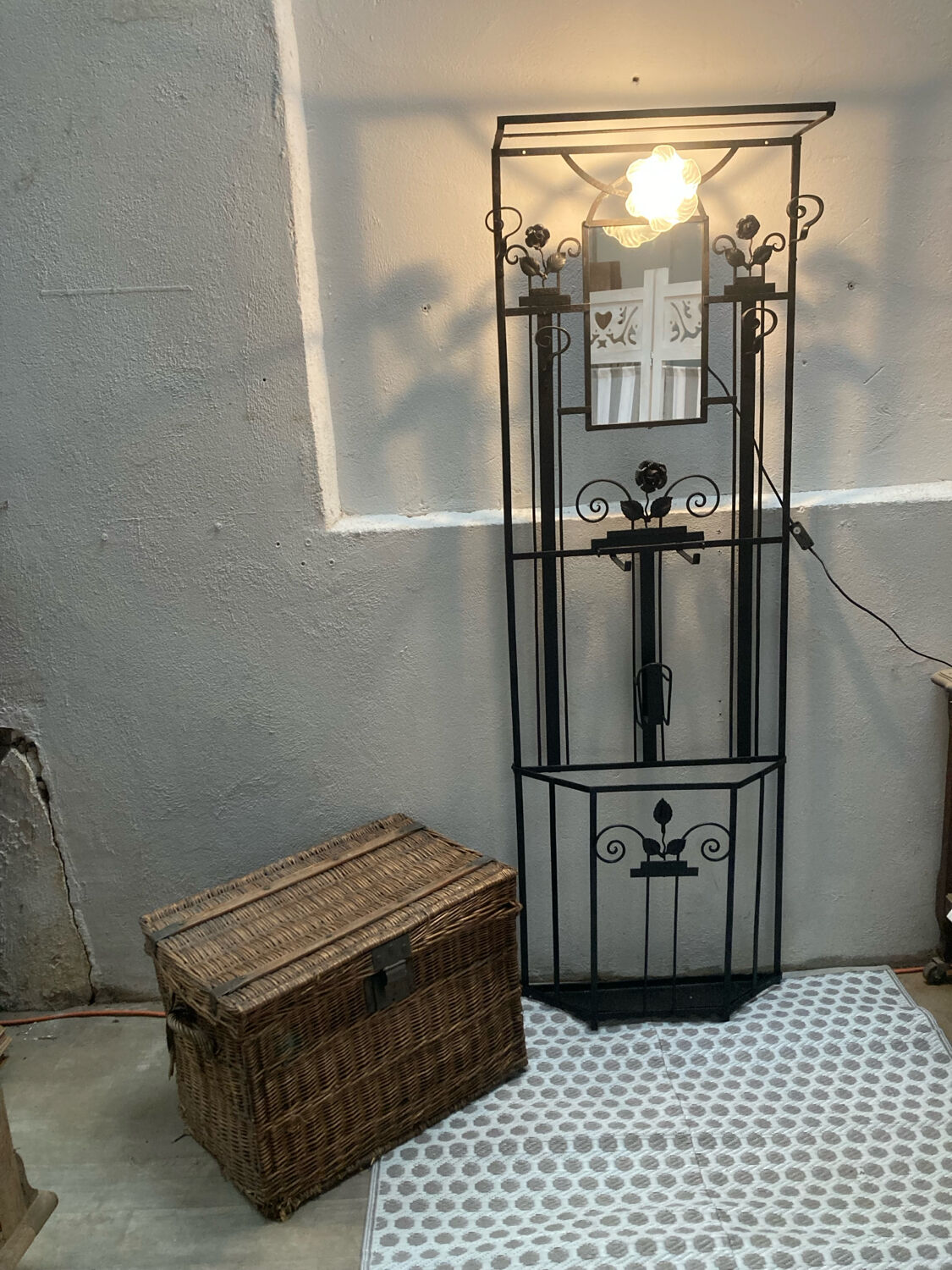 Art Deco coat rack wrought iron wardrobe