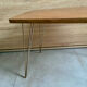 Table basse vintage 1960 Formica teck et pieds laiton