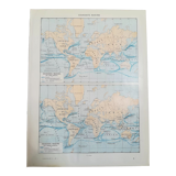 Old map of sea currents from 1928
