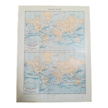 Old map of sea currents from 1928