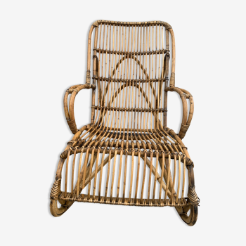 Rocking chair or rocking chair in rattan