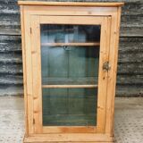 Antique farmhouse display cabinet made of pine wood