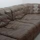 De Sede DS11 Patched Brown Leather Modular Sofa 6 Elements. Germany, 1970s