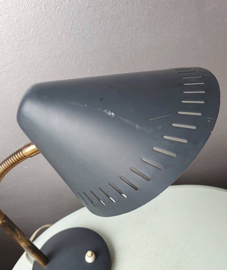 70s swan collar metal desk lamp