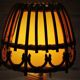 Mushroom rattan tripod lamp 60s