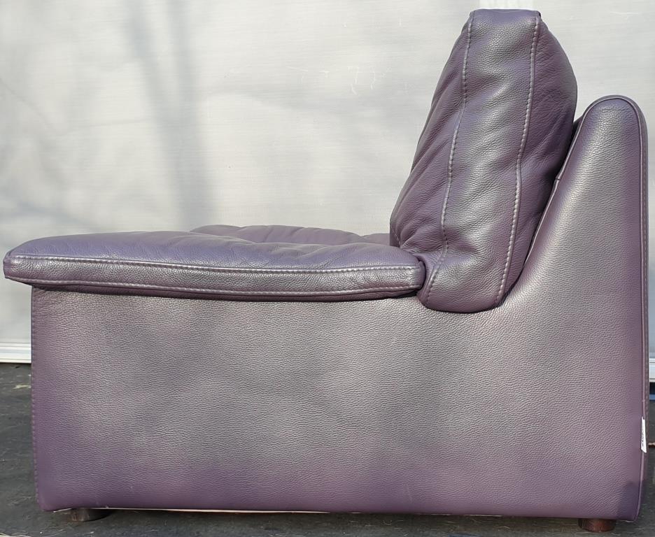 Steiner Ikeda leather purple armchair design Yves Christin 1979