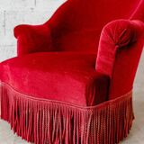 Burgundy toad armchair