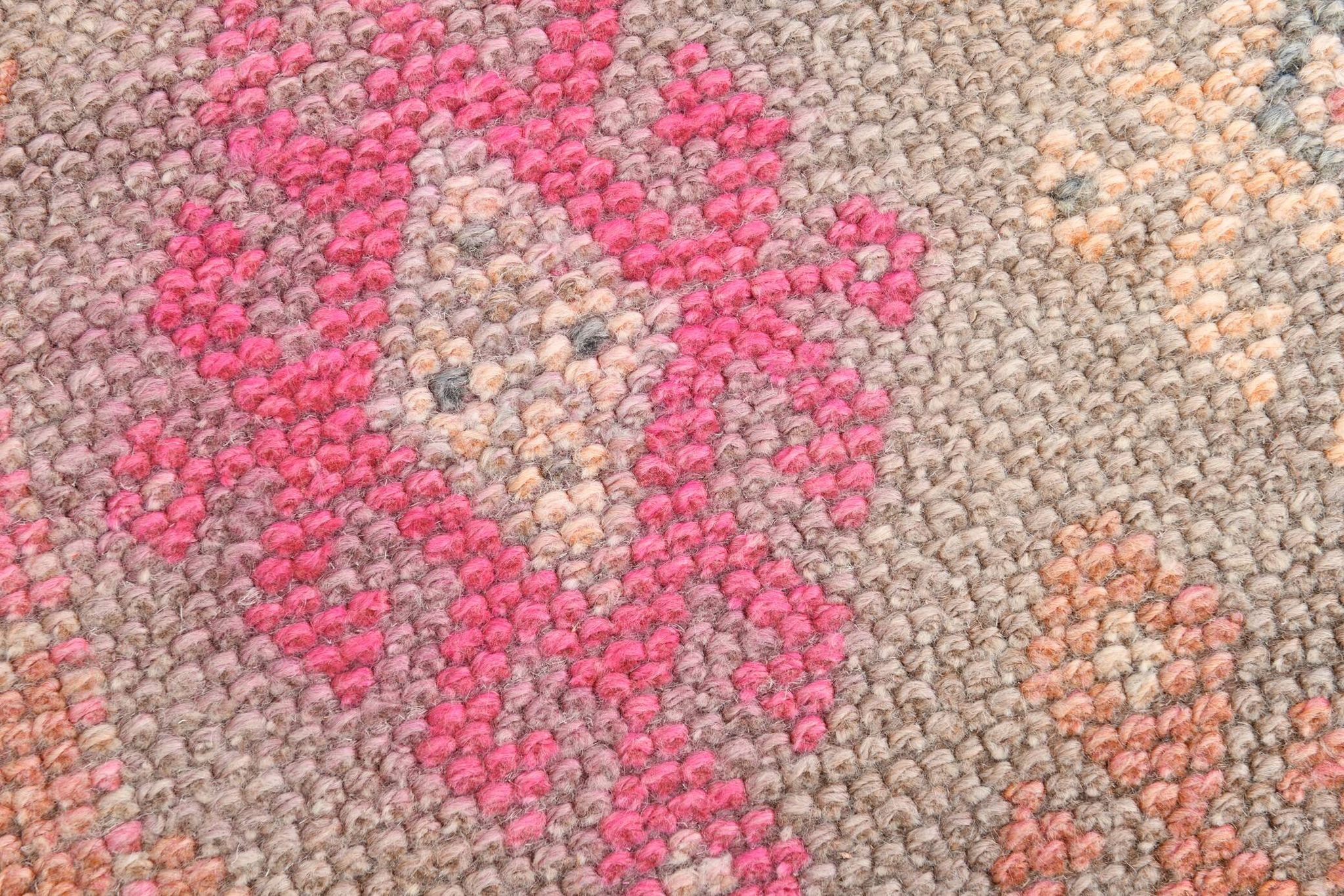 3x12 Pink & Brown Suğer Soft Modern Vintage Runner Rug, 92x376Cm