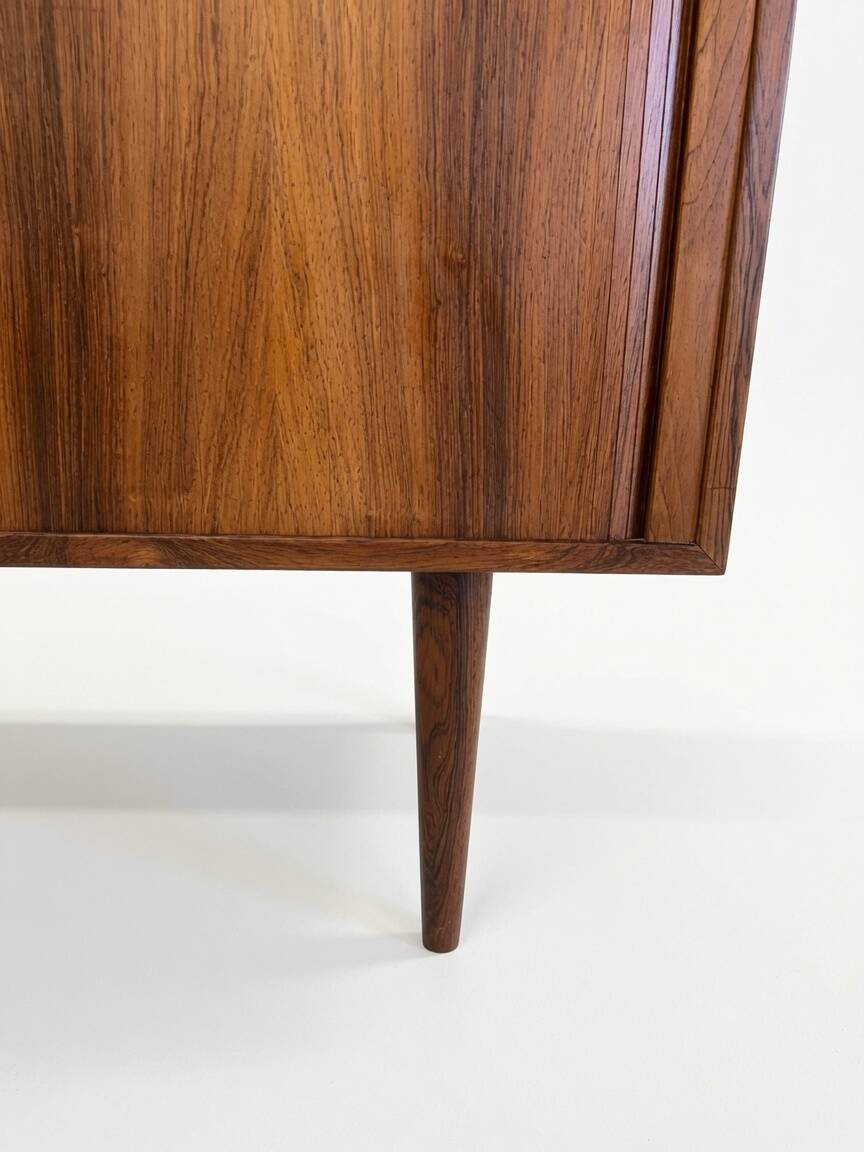 Rosewood Tambour Door Cabinet By Kai Kristiansen For Feldballes