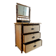 Victorian tiger bamboo, cane & chinoiserie dressing table with drawers, England 1880s, aesthetic movement