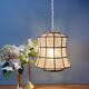 Vintage mother-of-pearl and brass lampshade pendant light