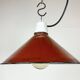 Suspension industrielle en émail rouge, années 1970