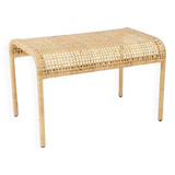 Metal and woven rattan bench