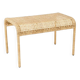Metal and woven rattan bench