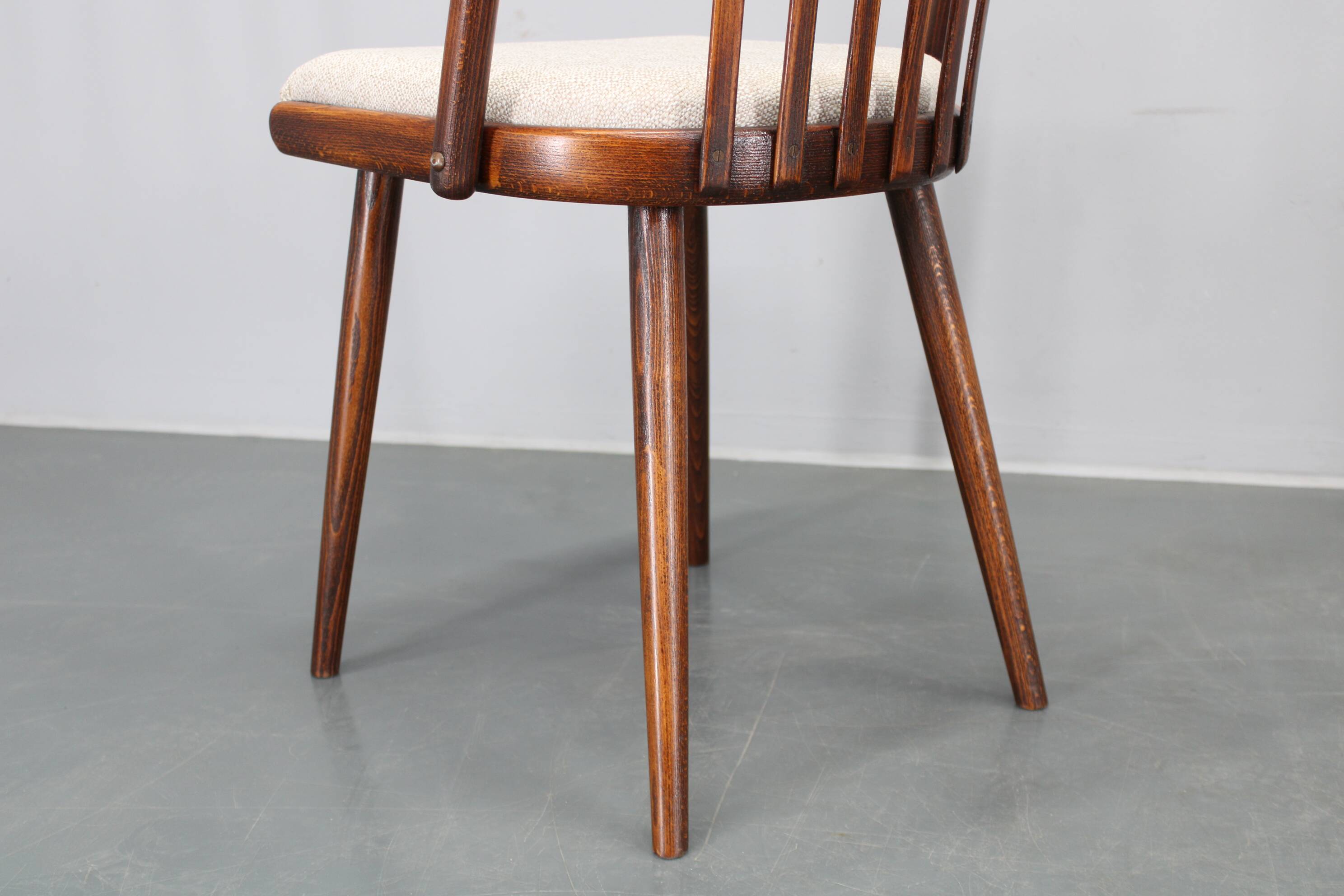 1960s Antonin Suman Set of Six Beech Dining Chairs, Restored