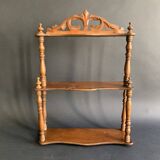 Wall shelf with pediment, in turned Napoleon III wood