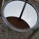 Art Deco side table, end table in chromed metal and mirror, 1930