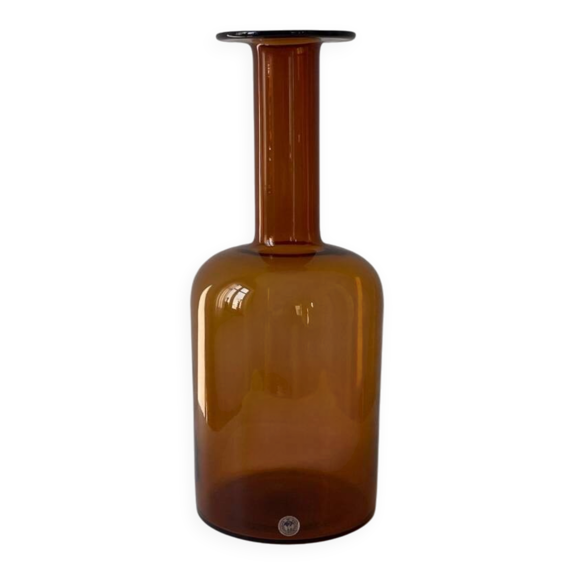 Gul vase by otto brauer - holmegaard kastrup - denmark