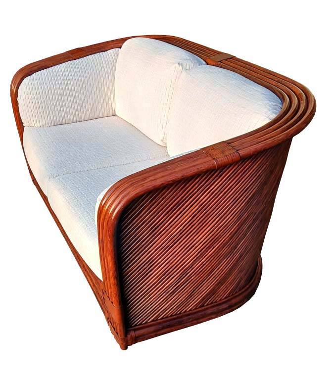 Two-seater sofa in bamboo and rattan by Maugrion for Roche Bobois.