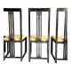 Set of 4 black wooden chairs from the 1970s - "galaxy" model
