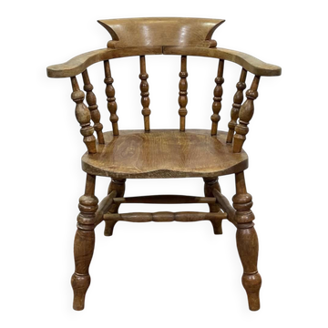 Fauteuil rustique anglais 19ème en orme et hêtre