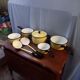 Set of 7 vintage enameled pans