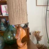 Lampe dauphin en bois années 70