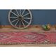 Tapis couloir vintage turc fait main en laine et coton rose des années 1970 104x358