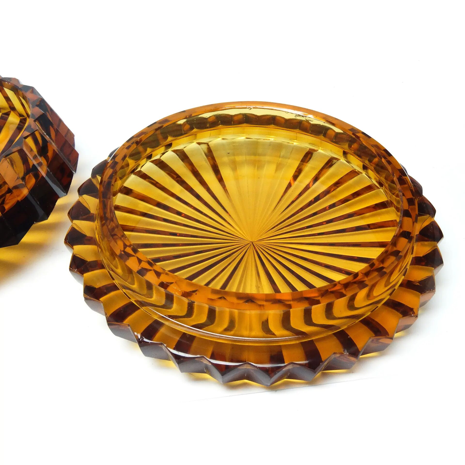Bonbonnière Art Déco, cristal, Moser, Tchécoslovaquie, années 1930